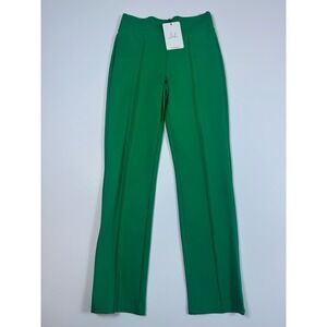 Joh Apparel Green Straight Leg Pintuck Pull On Preppy Boutique Pants Womens XS